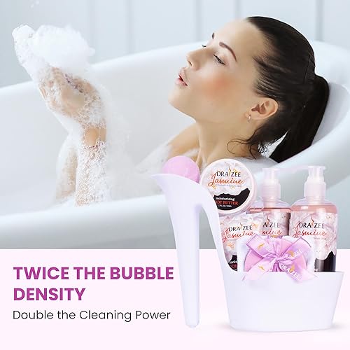 Miniatura 3 de Regalos para mamá  Juego de 2 cestas de spa con aroma a rosa y jazmín con gel de ducha, baño de burbujas, soplo, mantequilla y loción, cesta de