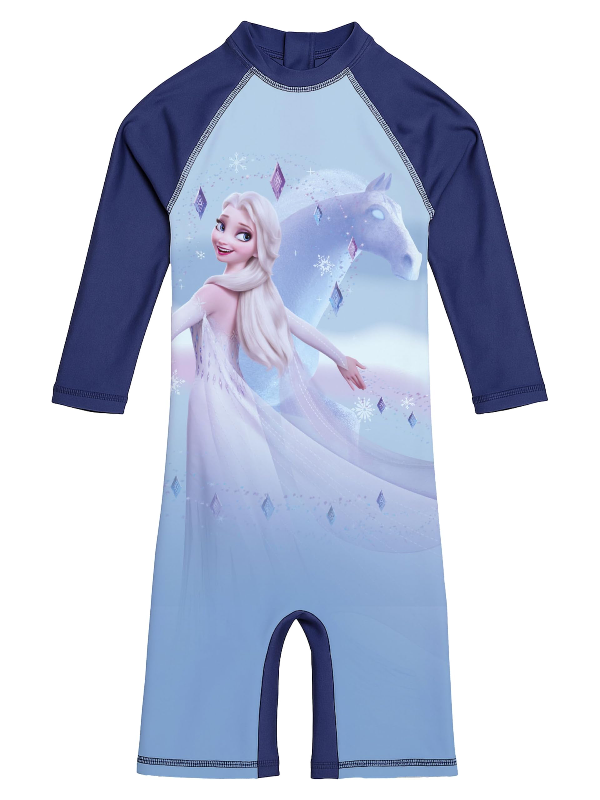 United Labels Frozen Swimming Costume UV Protection 50 for Girls ELSA Blue Swimsuit One Piece Swimwear Kids Swimwear, blue, 110 cm-116 cm