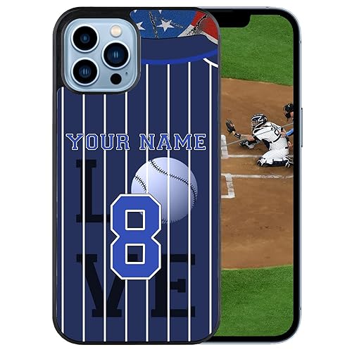 Miniatura 2 de Personalized Name Number Custom BaseballSoftball Jersey America Flag Design Rubber Cover Phone Case for Samsung Galaxy A53