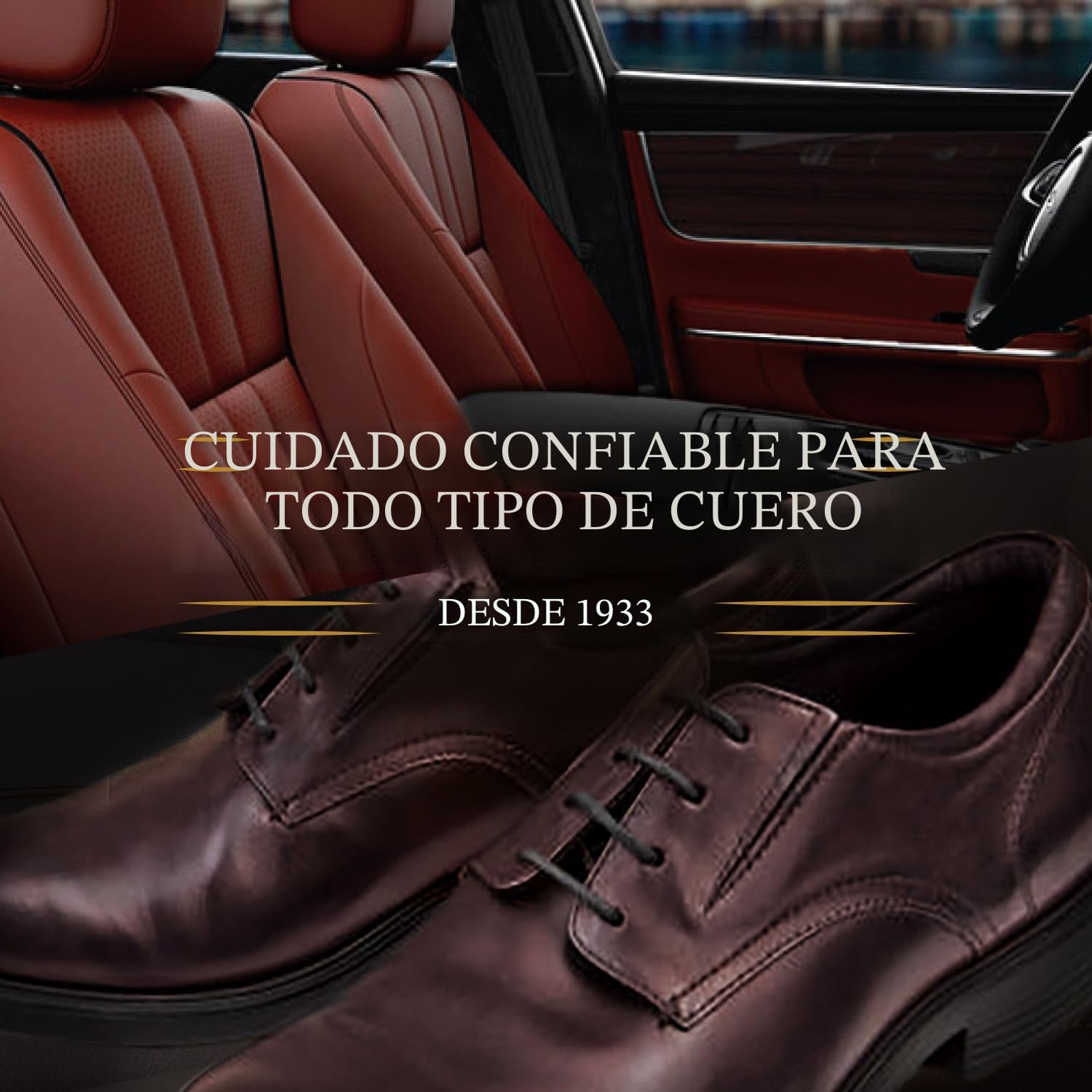 Lexol - Kit de limpiador y acondicionador de cuero para muebles, interior de coche, zapatos, bolsos, incluye 2 esponjas de aplicación, sistema de dos pasos, 16 onzas cada una
