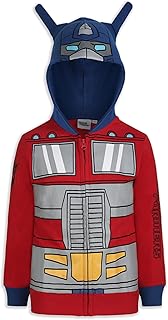 Transformers Optimus Prime and Bumblebee Boys’ Zip Up Hoodie for Little Kids – Blue/Red/Yellow