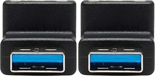 Tripp Lite Descripción de una línea Adaptador USB 3.0, convertidor USB 3.0 SuperSpeed, USB-A MF, ángulo descendente de 90 grados, negro
