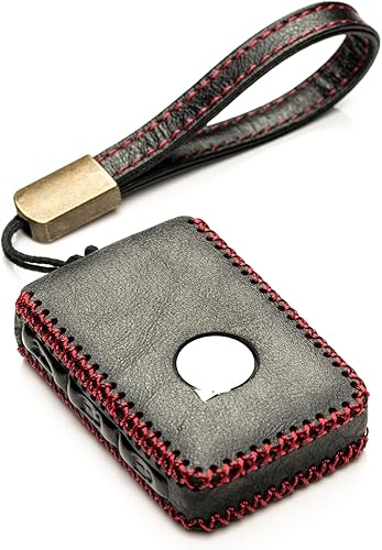 Miniatura 6 de Vitodeco Funda de cuero genuino para llavero compatible con Volvo XC40, XC60, XC90, S90, S60, V60, V90 2019-2024 (4 botones, rojo tocora)