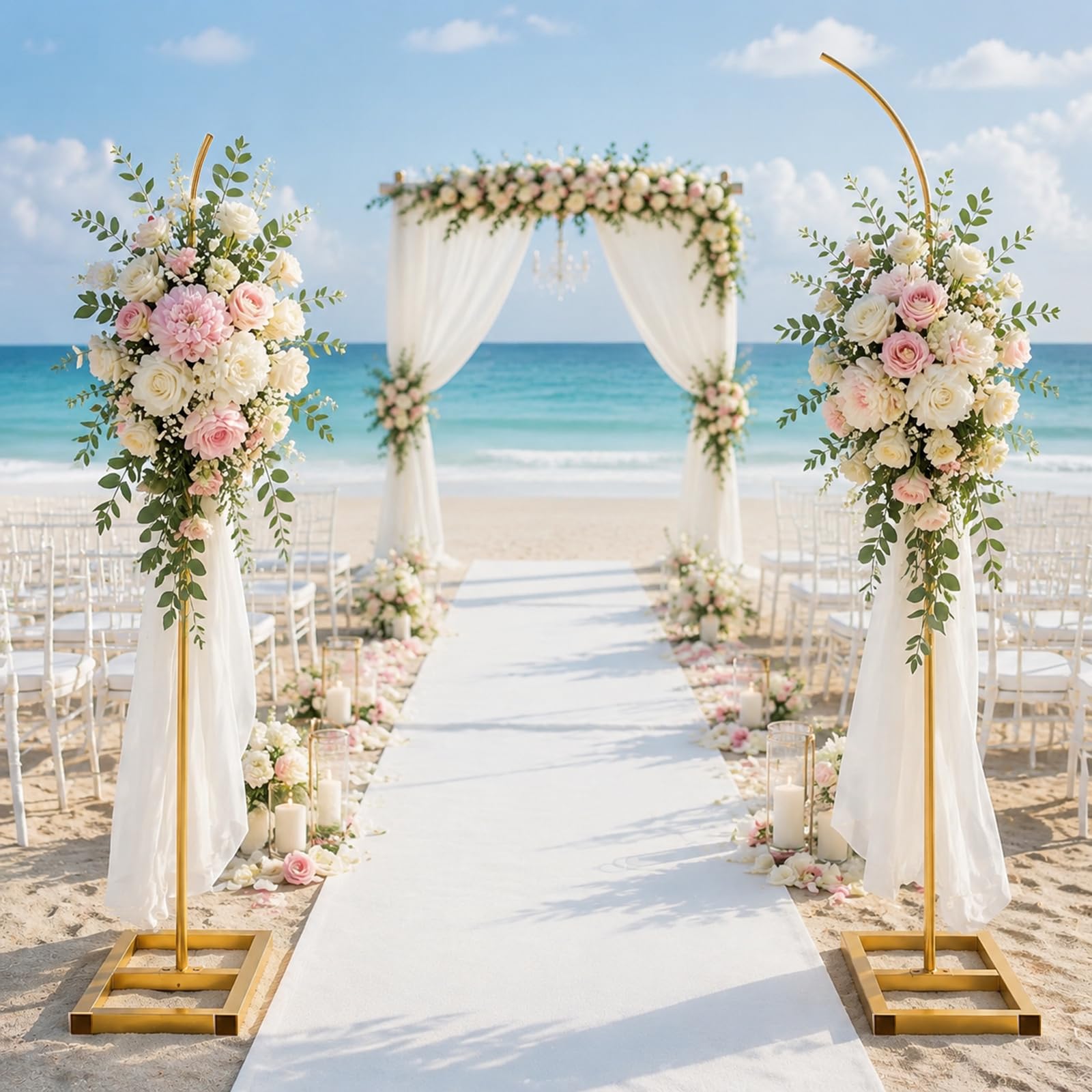 2,4 X 2m Hintergrundbogen für Hochzeiten, Metall, robust und langlebig | Ballonbogen Rahmen für Hochzeiten, Geburtstage, Partys, Abschlussfeiern, Jubiläen und als Hintergrunddekoration im Fotostudio