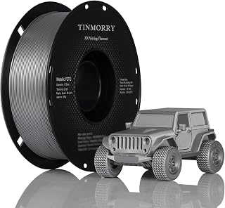 TINMORRY メタリックPETGフィラメント 1.75mm、3Dプリンター用 PETGフィラメント 1kg、メタリックシルバー