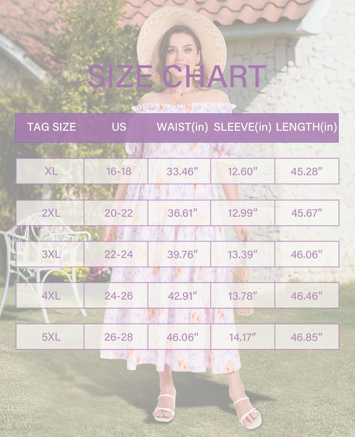 Women's Plus Size Casual Maxi Dress Square Neck Smocked Dress Short Puff Sleeve Floral Solid Summer Dress - Image 4