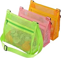 Vista 8 de Bolsas de concha para playa - Bolsas de malla para recoger conchas para niños, recogiendo conchas