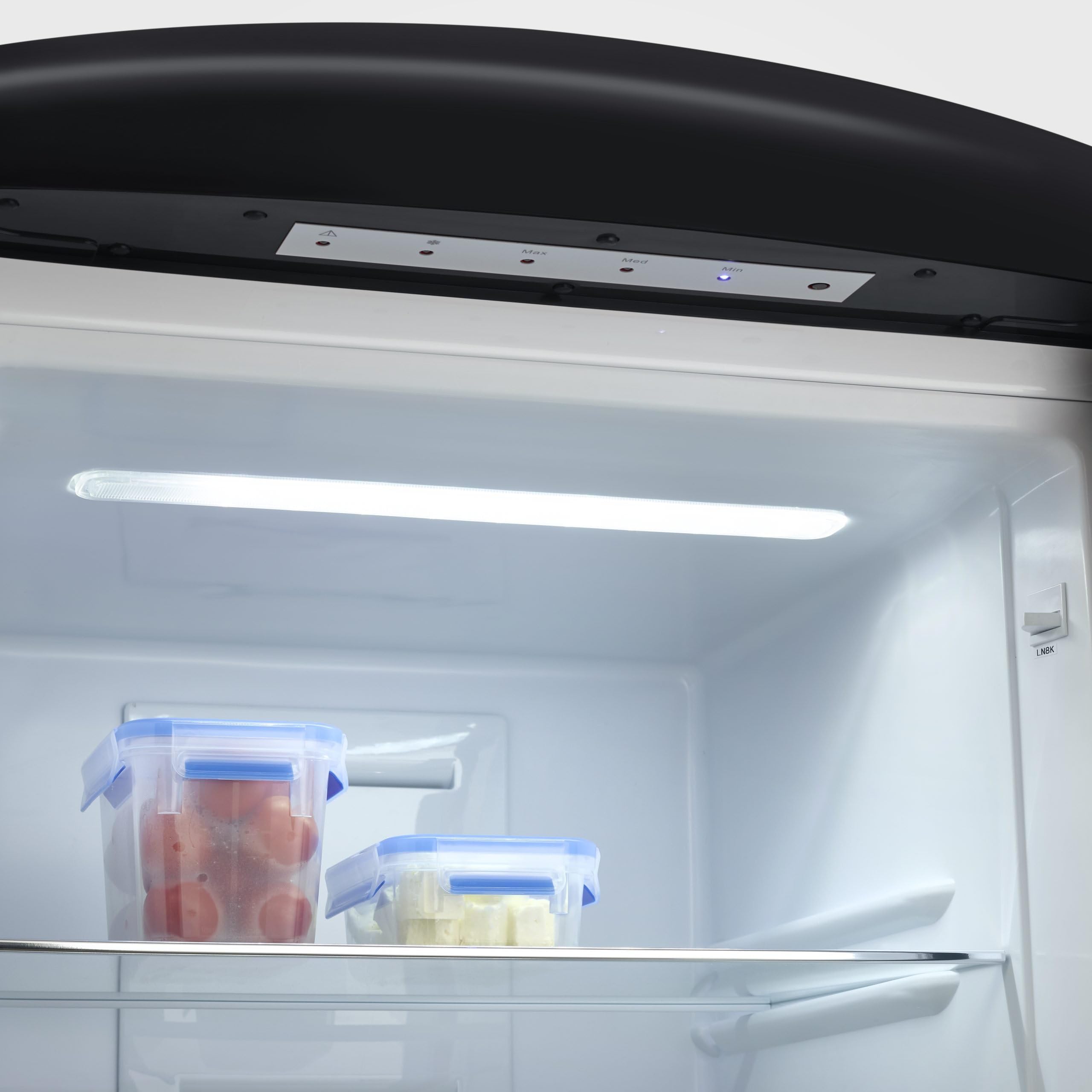 SEVERIN Frigorifero Congelatore combinato Total NoFrost, Posa libera, Larghezza 60 cm, 315 L, Classe E, Veggibox incluso, Retro, Nero, RKG 8998