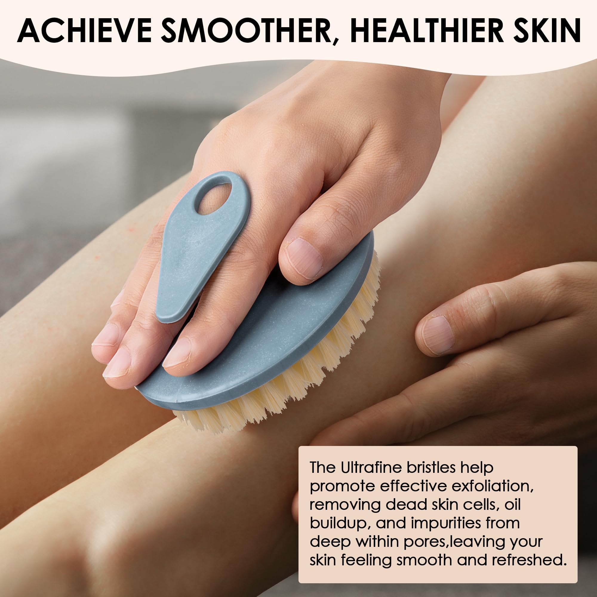 INNERNEED Soft Silicone Body Cleansing Brush Shower Scrubber, with PP Shower Brush for Cellulite Treatment, Lymphatic Drainage and Blood Circulation Improvement