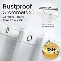 Vista 2 de LiBa Cortina de ducha para baño, cortina de ducha de plástico impermeable, PEVA de alta calidad, no tóxica, ducha con ojales a prueba de óxido