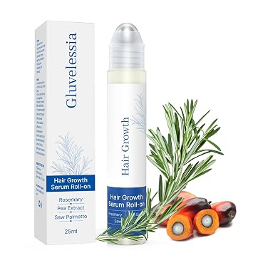 Hair Growth Serum Roll On with Rosemary for Thicker, Fuller Hair Appearance