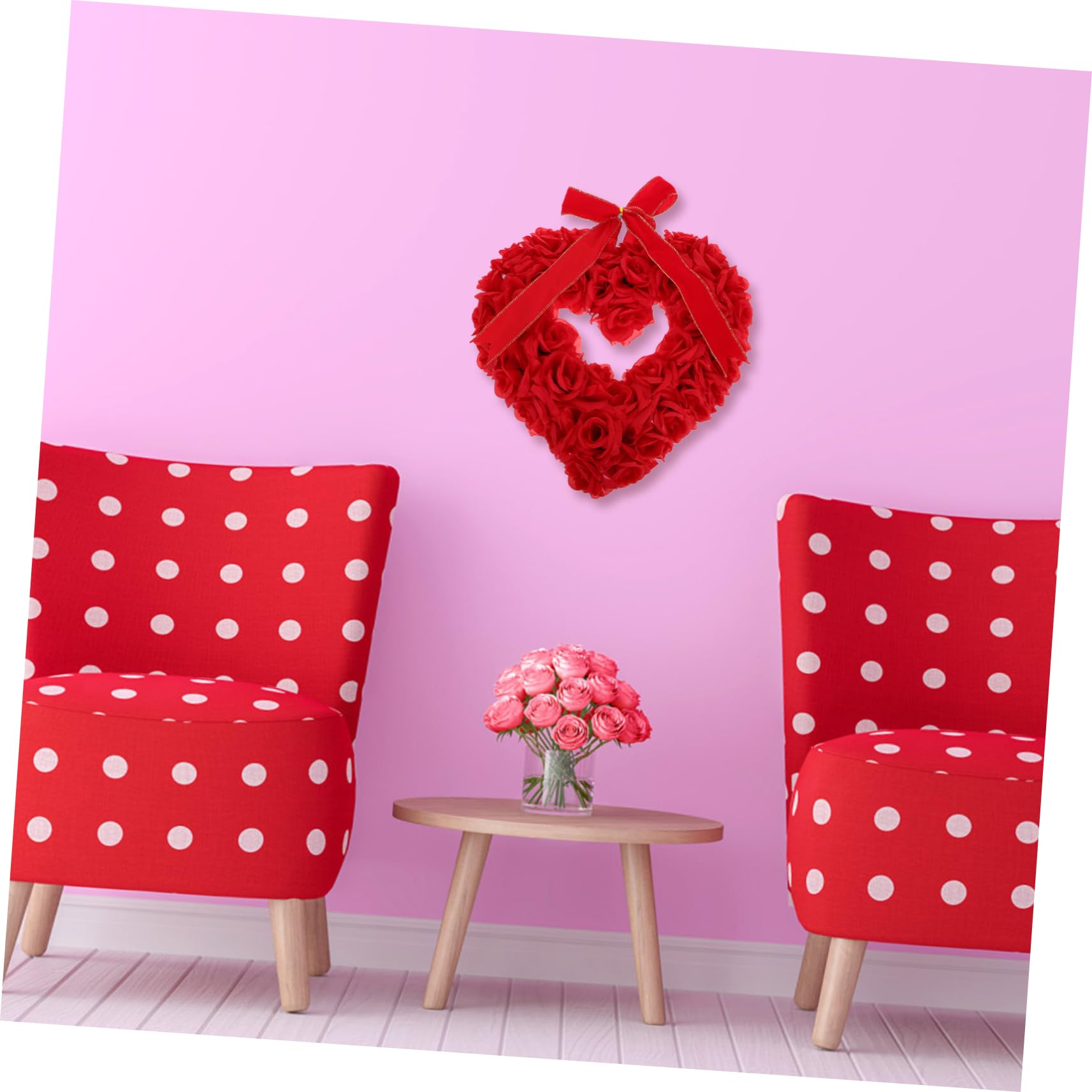 MAGICLULU De Rosas para Decoración De San Valentín Colgante Forma De Corazón para Ceremonias De Boda y Decoraciones De Fiesta Guirnalda Romántica para Decoración De Puerta De San