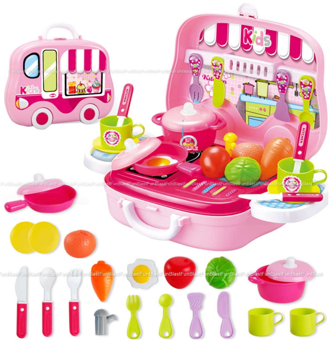 FunBlast Kitchen Playset Toys for Girls - Little Chef Play Set, Kitchen Cooking Pretend Play Set Toy for Kids, Role Play Toys for 3+ Years Girls, Boys, Kids (Set of 26 Pcs) - Multicolor (B07B929XJ4) Amazon Price History, Amazon Price Tracker