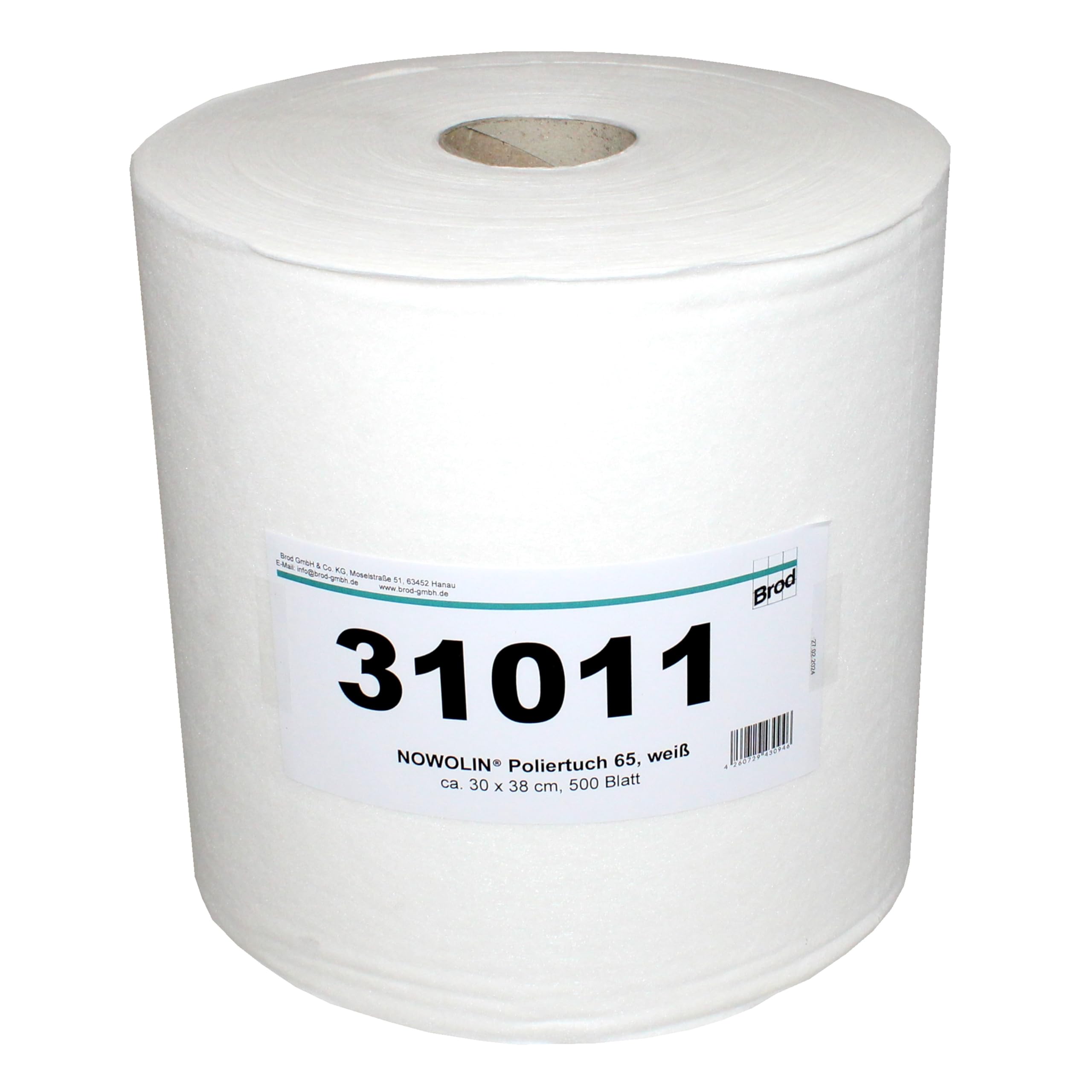 NOWOLIN® Poliertücher auf Rolle, 500 Blatt, 30x38 cm, Polyester-Viskose | Voluminöse Tücher der Spitzenklasse mit Textil-Charakter, saugfähig, hochelastisch, formstabil, reißfest, fusselarm und weich