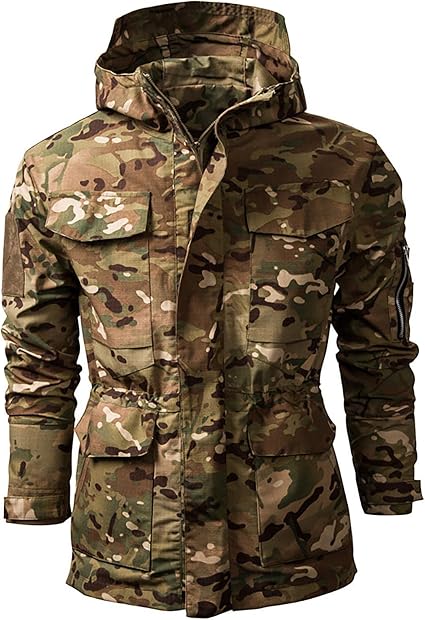 Amazon.com: Chaquetas tácticas militares para hombre, con capucha, con  cremallera, panel de velcro, chaquetas de softshell para senderismo, caza,  cortavientos : Deportes y Actividades al Aire Libre