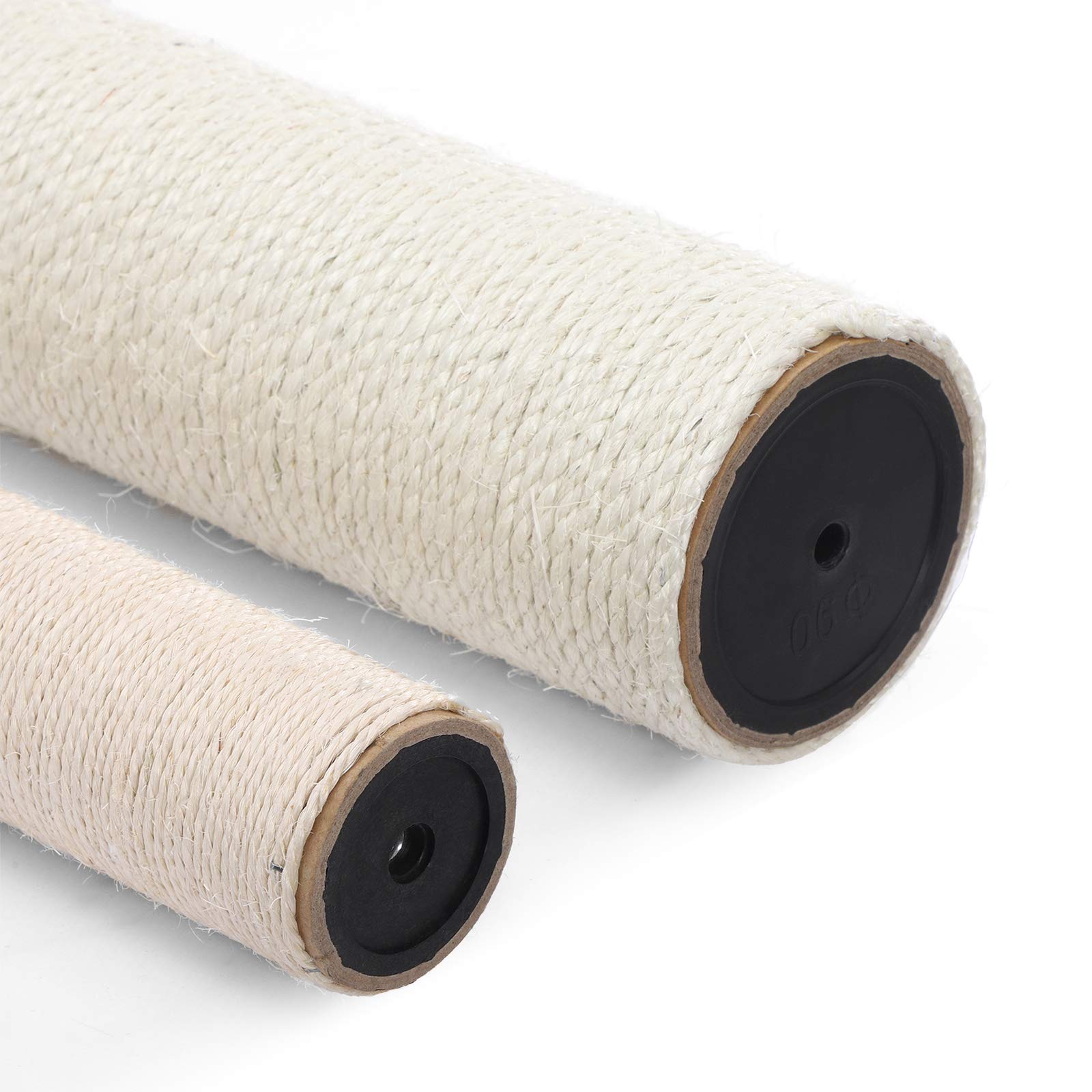 FEANDREA Tiragraffi, Albero per Gatti con Piazzola XXL in Peluche, Ampia Casetta e Cuccia Rotonda, unità Mobile, Spesse Colonne Completamente Rivestite in Corda Sisal, Stabile, Grigio Chiaro PCT01W