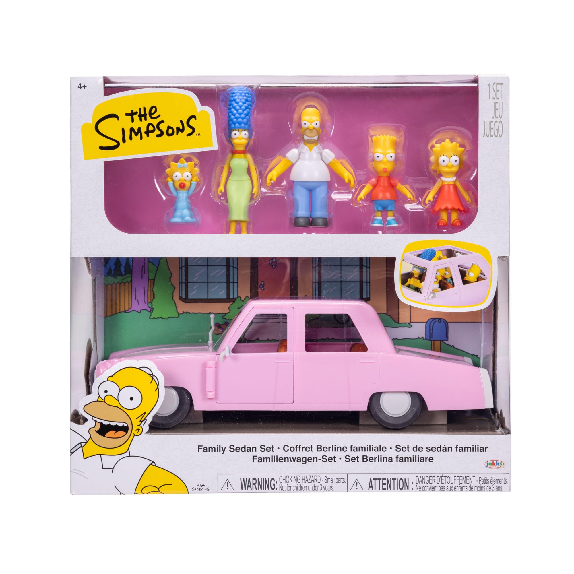 The Simpsons Famiglia figure con veicolo berlina Playset