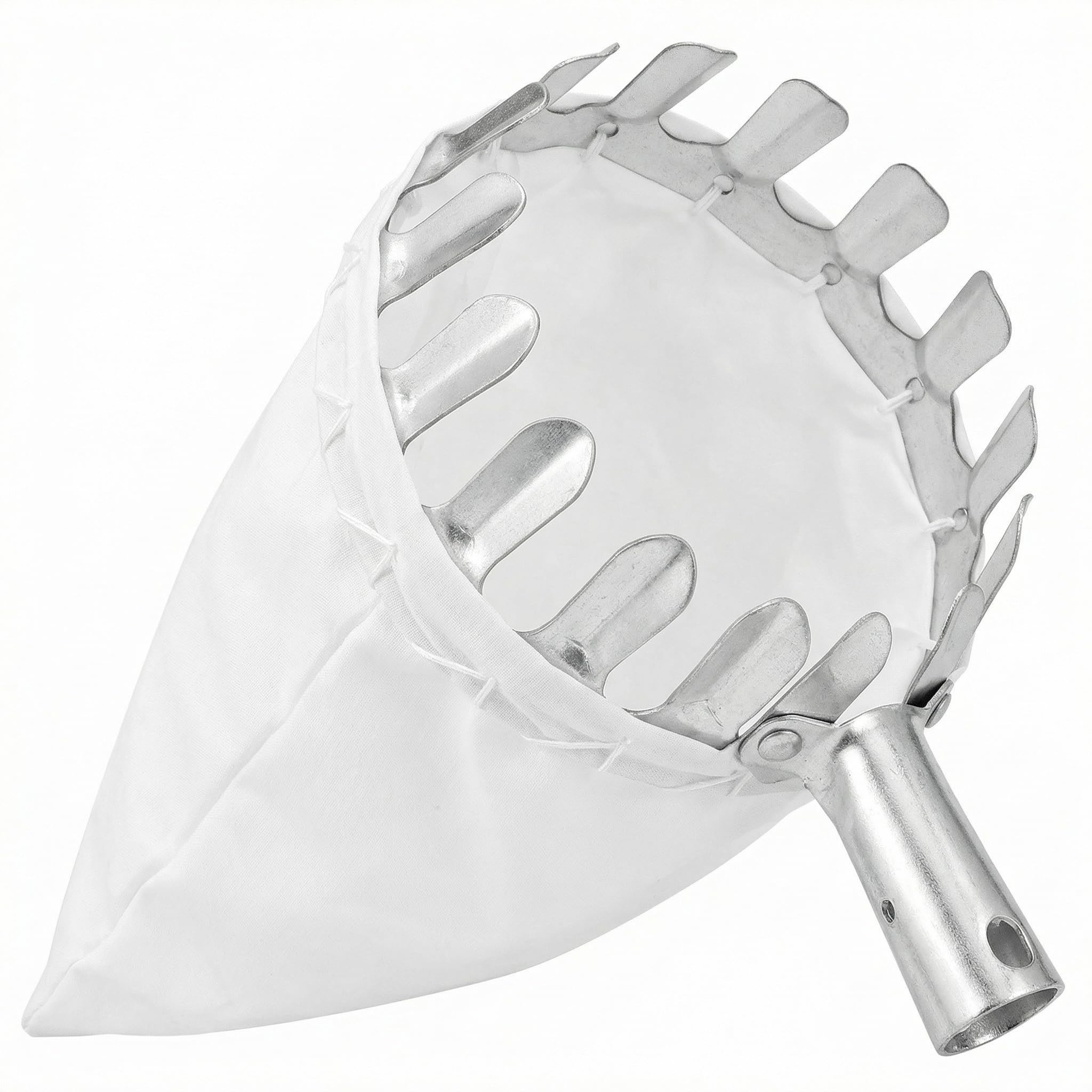 QWORK® recogedor de Frutas con Bolsillo de algodón, Recoger Frutas Bayas de Ramas Altas - Ø14cm