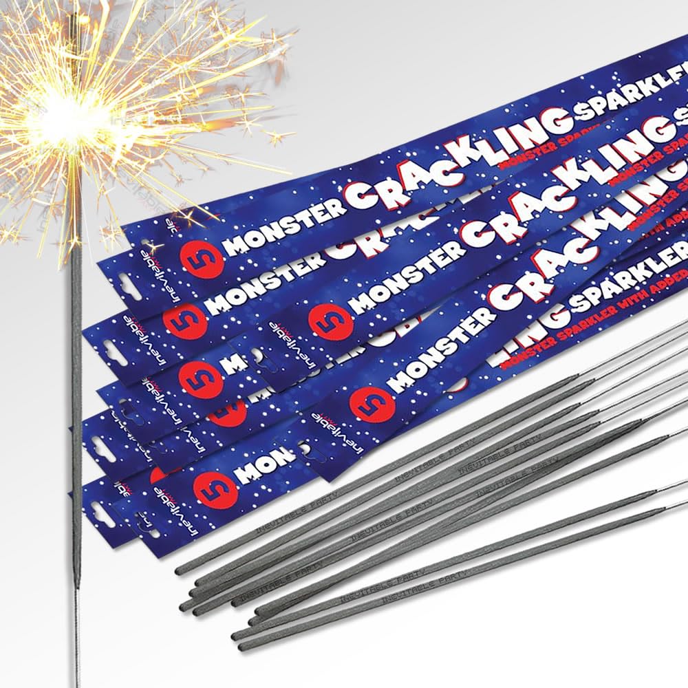 45cm (18") Monster Crackling Sparklers - A Monster Sparkler with Added Fizz (50 Sparklers)