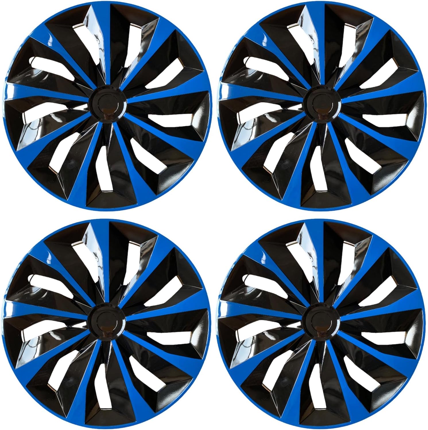 4PCSハブキャップホイールトリム16インチオートタイヤ交換エクステリアキャップカーアクセサリーカバープロテクターホイールカバー,ブ