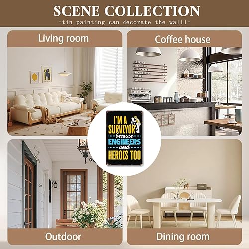 Miniatura 7 de Funny I'm a Surveyor Because Engineers Need Heroes Too Funny Property Topoying - Letrero de pared con texto en inglés "I'm a Surveyor Because