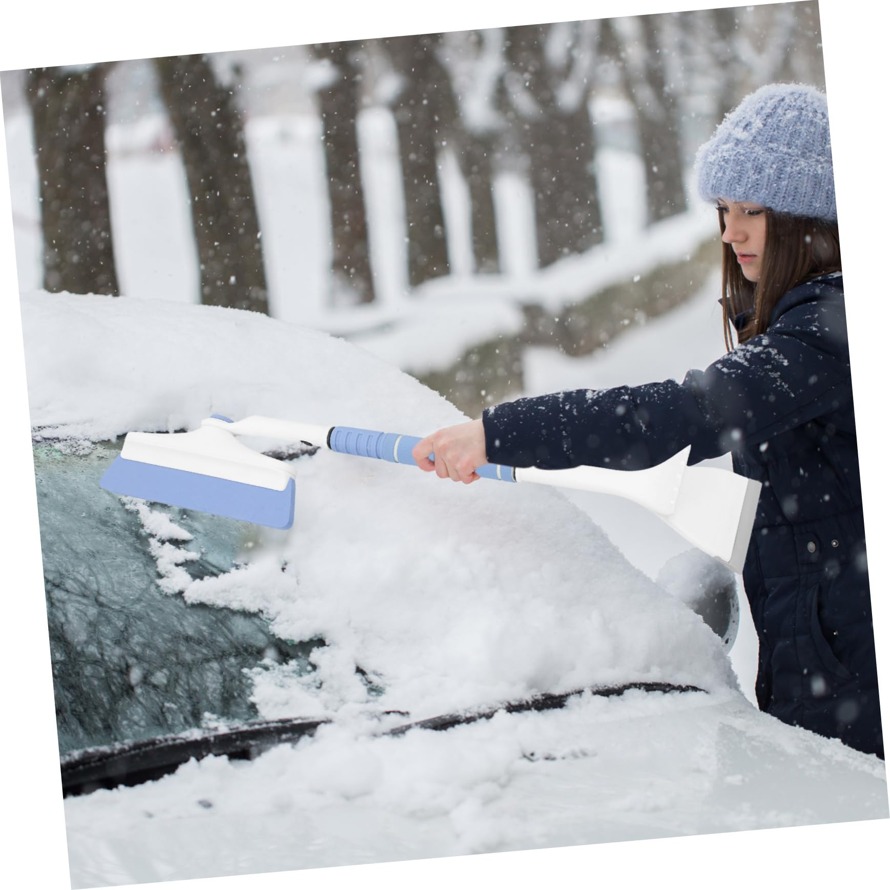 Raspador de Hielo y Cepillo de Nieve Extensible para Coches SUV, Elimina Hielo y Agua, Prevención de Vaho, Limpieza de Parabrisas