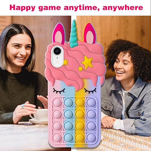 Miniatura 6 de Boaretiu - Funda colorida para iPhone XR  Funda de silicona linda Kawaii suave diseño único divertido fundas para iPhone XR bonita para mujeres,