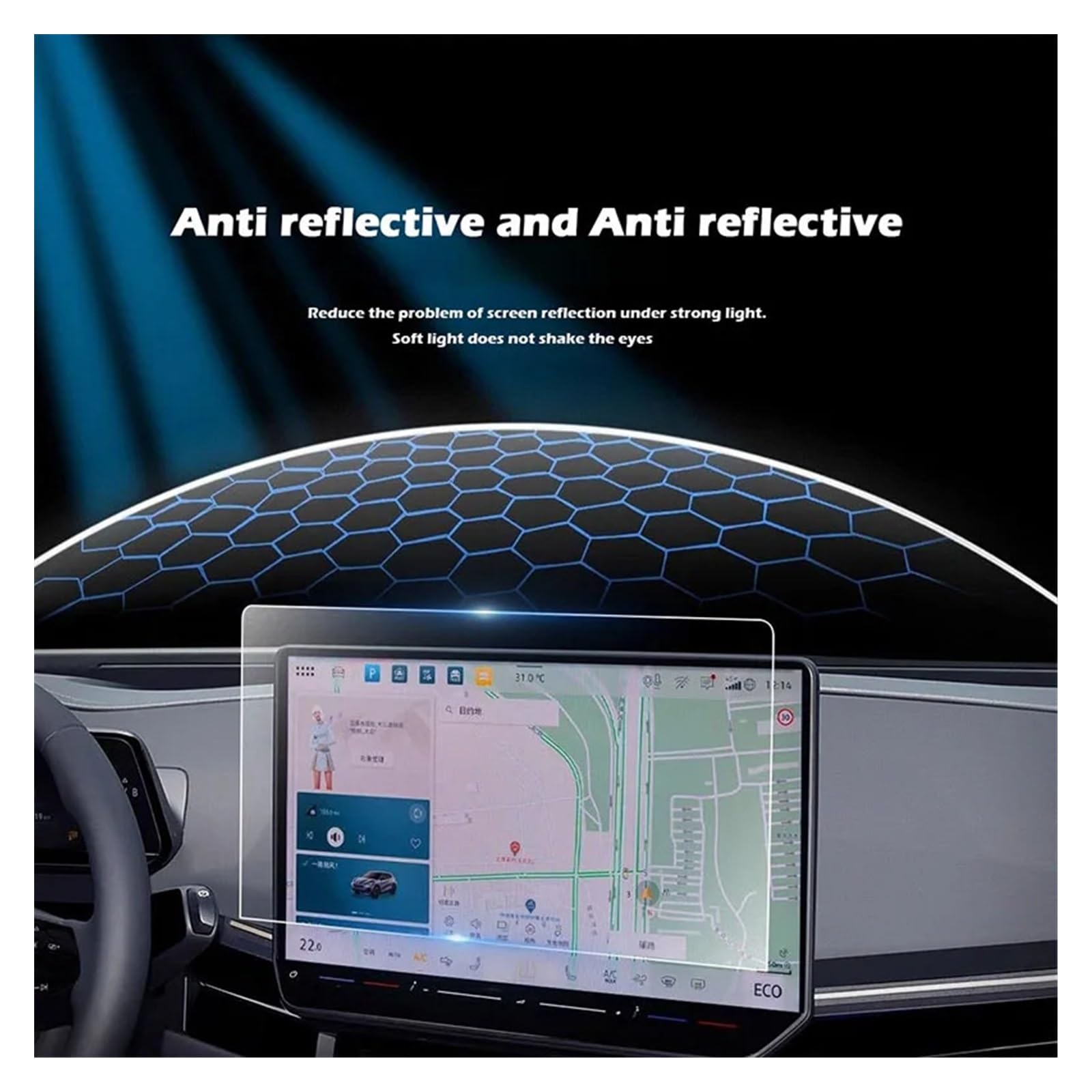 Für Vo&lkswagen ID.UNYX 2024 2025 Autonavigations-Schutzfolie HD Matt Displayschutzfolie Kratzfest Displayfolie
