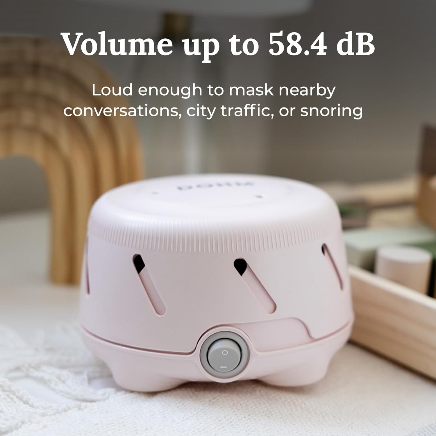 Yogasleep Dohm Uno White Noise Sound Machine, Real Fan Inside for Non-Looping White Noise, Sleep Aid, Office Privacy & Meditation for Adults & Baby, Registry Gift (Pink)