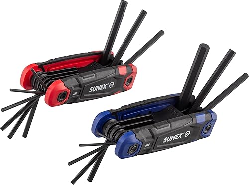 Sunex 98517F SAEMetricJuego de llaves hexagonales plegables de 17 piezas