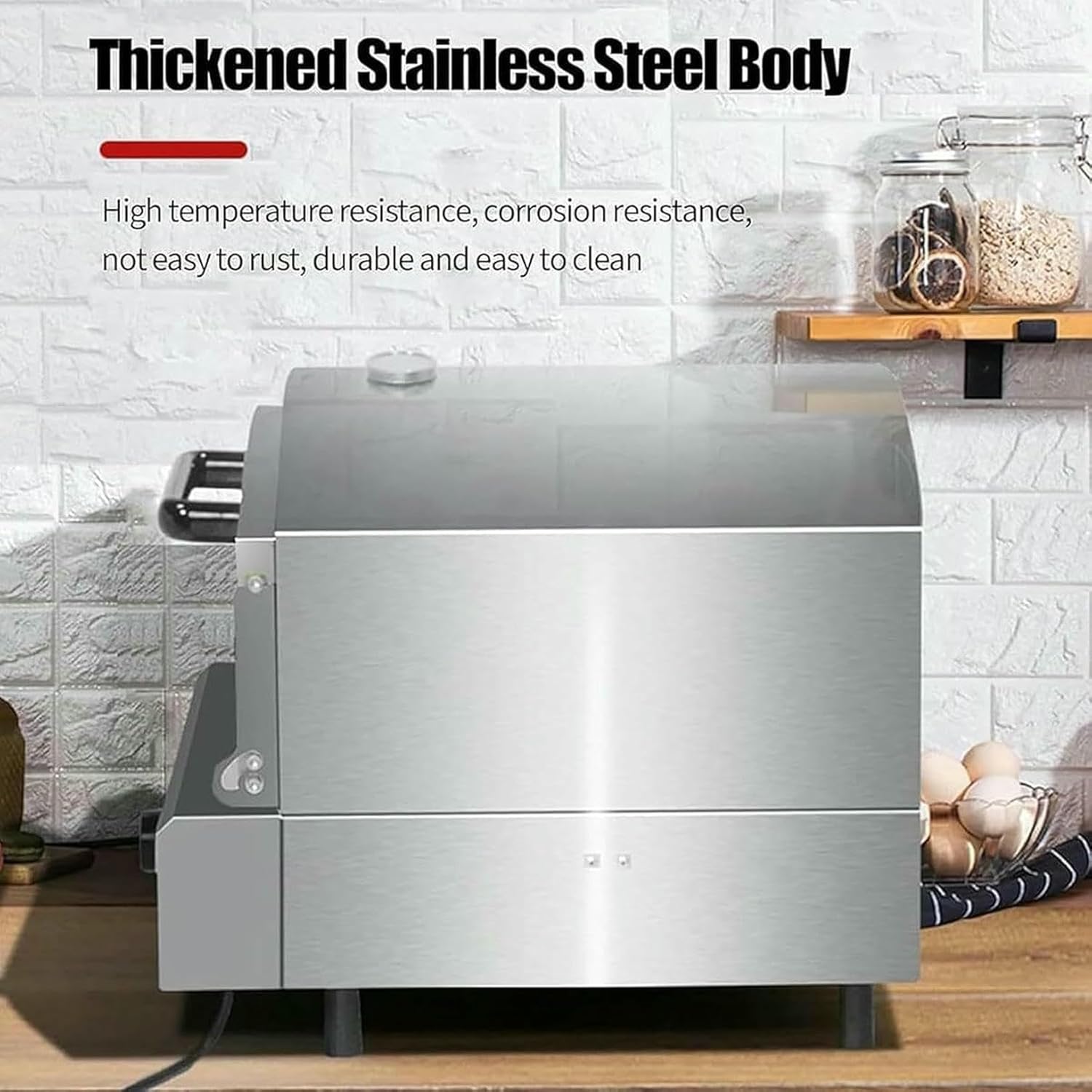 Commercial Electric Pizza Oven Stainless Steel Commercial Pizza Oven Precise Temperature Control of 350 ° C, for Pizza, Grilled Beef, Grilled Chicken Wings