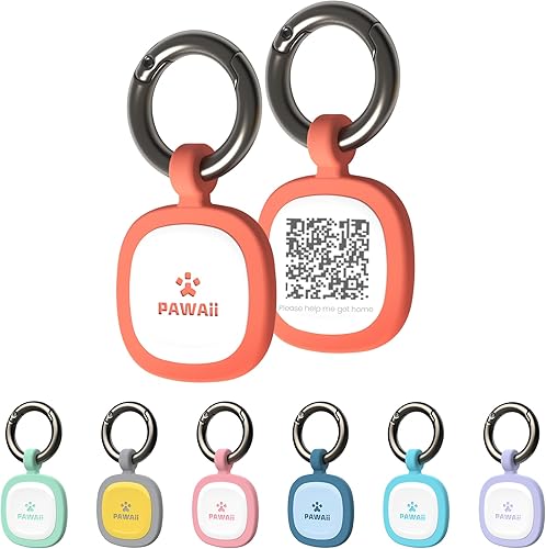 Pawaii Etiqueta de identificación para mascotas con código QR etiqueta de identificación de perro de silicona silenciosa perfil en línea modificable