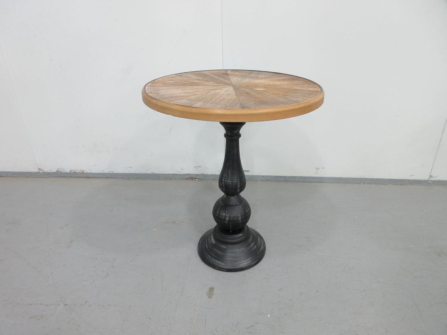 Modern Pedestal Side Table with Round Top