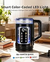 Vista 4 de Electric Tea Kettle with Temperature Control, Glass smart Water Boiler for Tea, Coffee & Boil, Automatic Shut Off, 12h Keep Warm & One-Touch 6