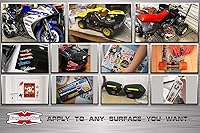 Vista 5 de Kungfu Graphics - Lámina universal de calcomanías de carreras con logos de patrocinador, 7.2 x 10.2 pulgadas