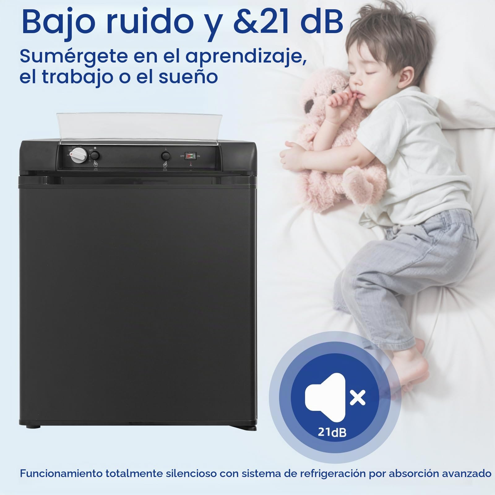 Smad Nevera Camper 40L, Nevera Trivalente-Gas 12V 230V, Camping Frigorifico Trivalente para Caravanas, Autocaravanas, Furgonetas, Garajes, Camiones, Casas Móviles, Sin Ruido, Absorción