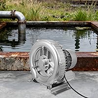 Vista 5 de Veemoon Pump Aquarium Blower Fish Tank Blower Pump for Fish Tank Aquarium Fan Silver