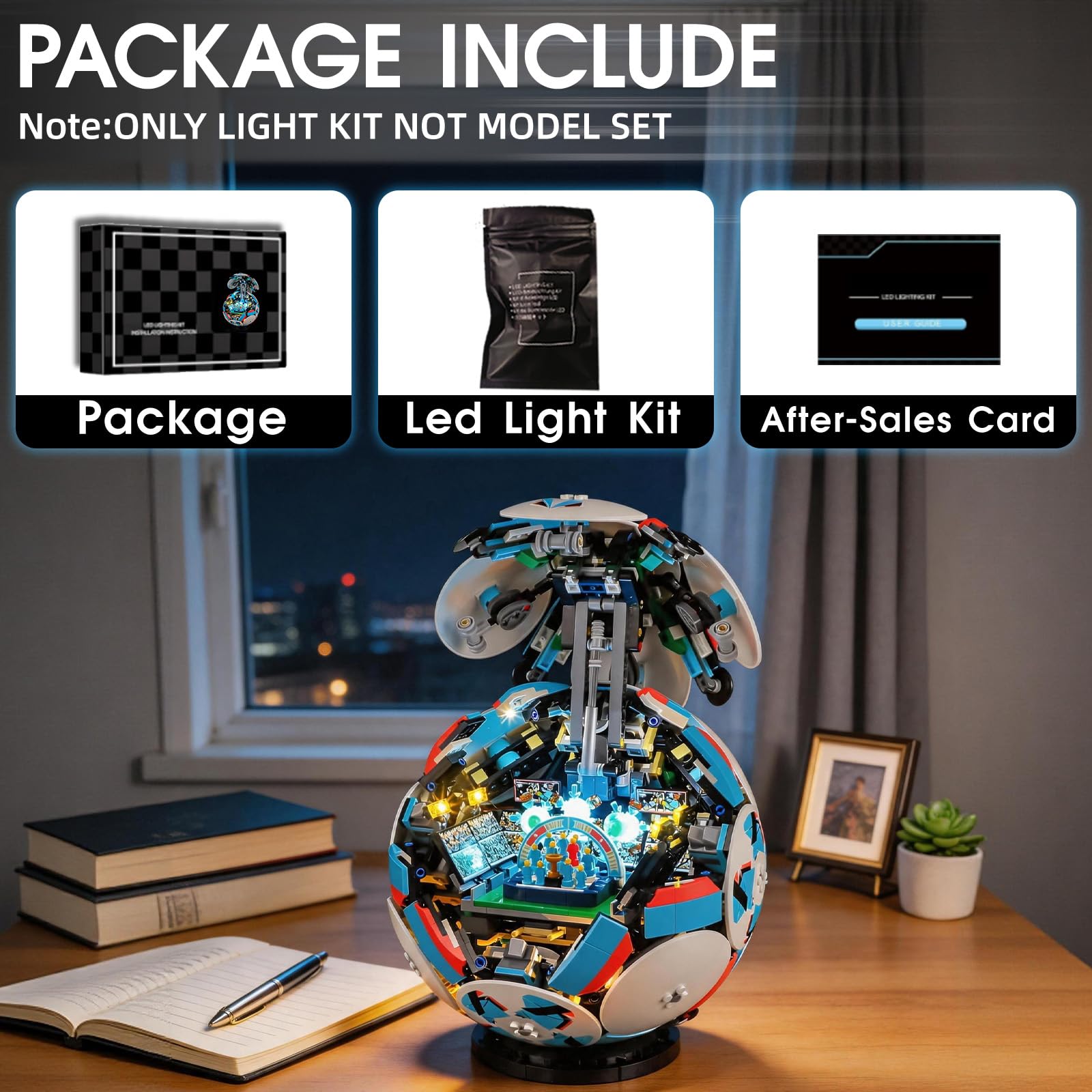 Kit di luci a LED compatibile con Lego 43019 Editions Set di palloni da calcio, kit di luci per modello Lego 43019, non incluso il set di modelli