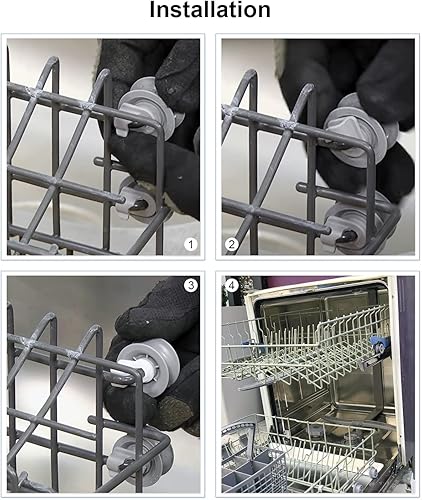 Miniatura 8 de 611475 Montaje de rueda inferior para lavavajillas - gris, apto para Bosch Reemplazar #bsh-00611475 1559847 AH3477735 AH8727387 Paquete de 4