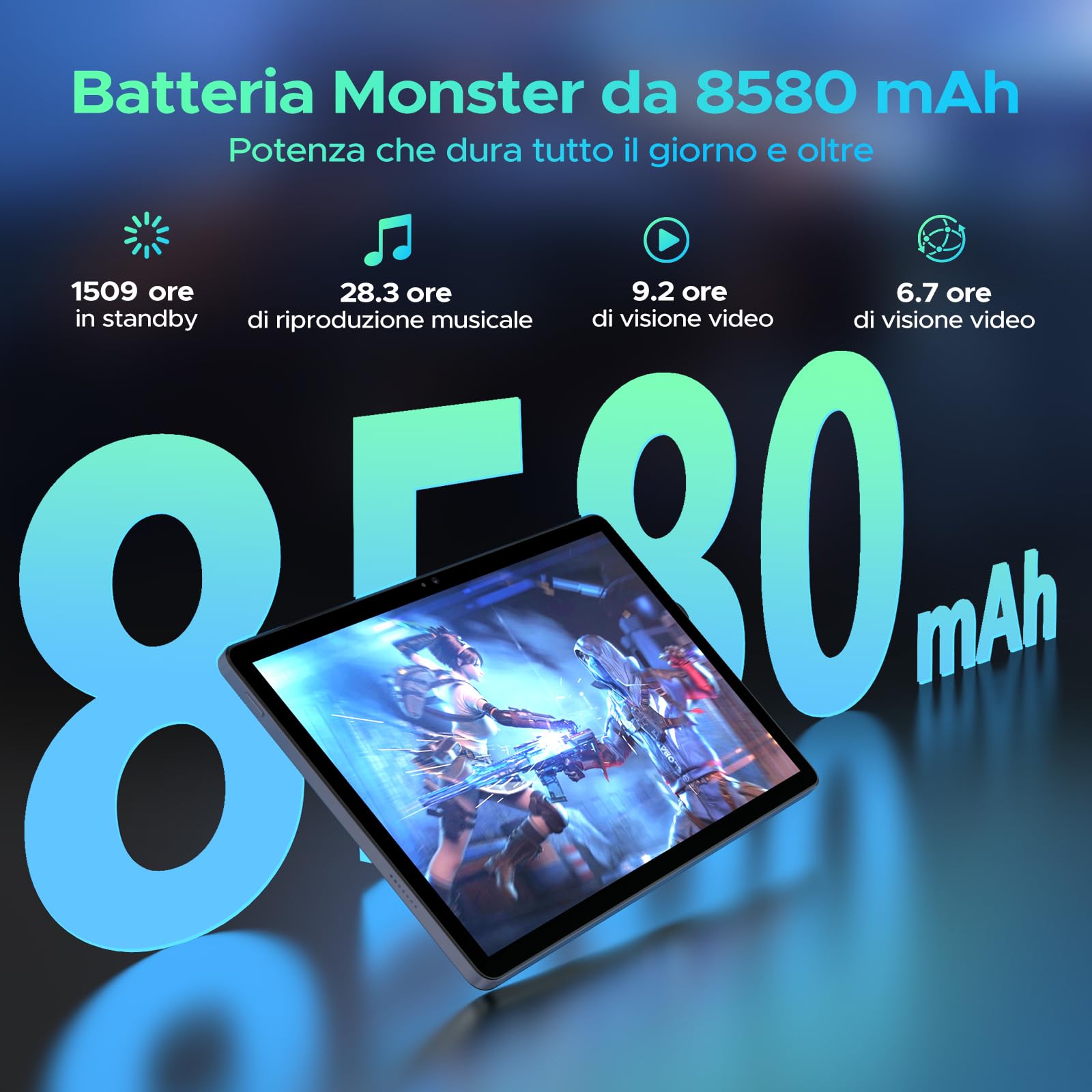 DOOGEE U11 Android 16 Tablet 11 Pollici, 16GB+128GB/2TB TF Tablet con Tastiera, 90Hz, 8580mAh, 7.9mm Thin, Unisoc T7200 Octa Core/13MP/Widevine L1/Face ID, Tablets con Penna & Mouse & Case - Grigio