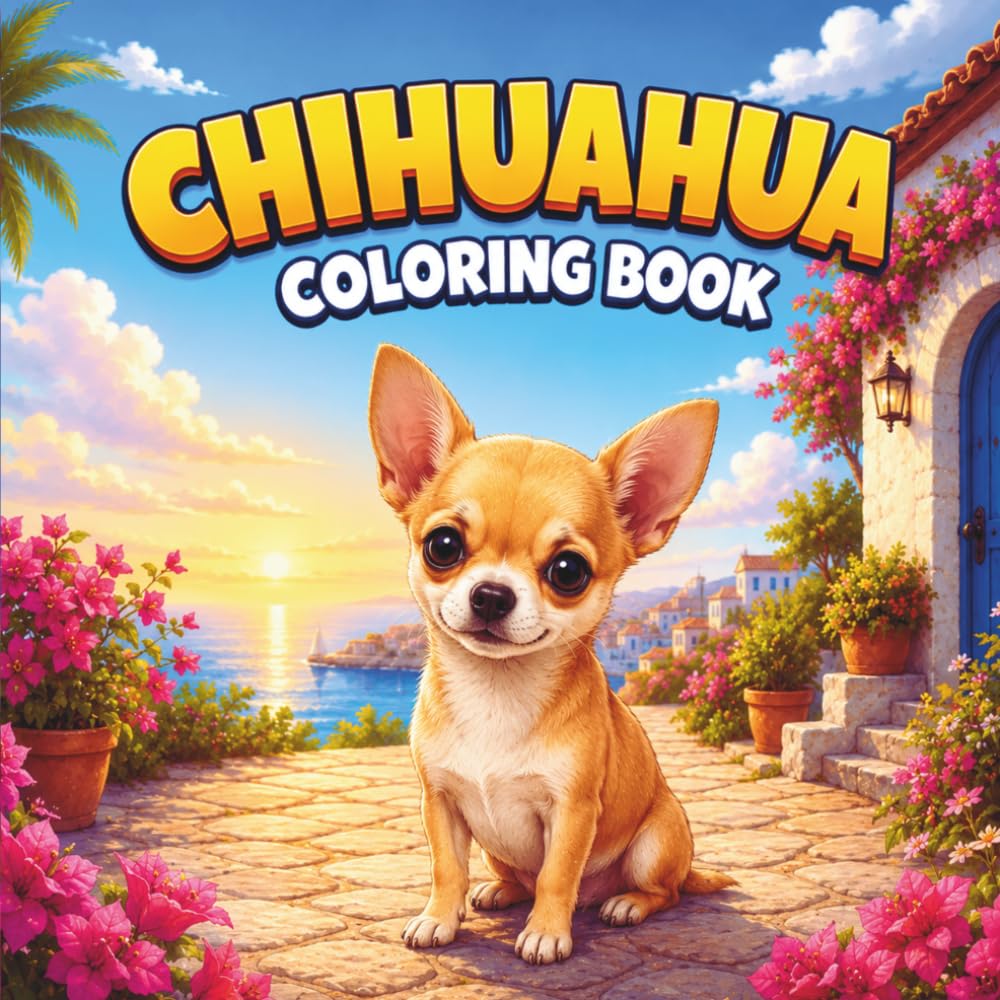 Chihuahua Coloring Book: 40 Easy and Fun Cute Chihuahua Dog Coloring Book For Kids & Adults, Perfect For Chihuahua Lovers