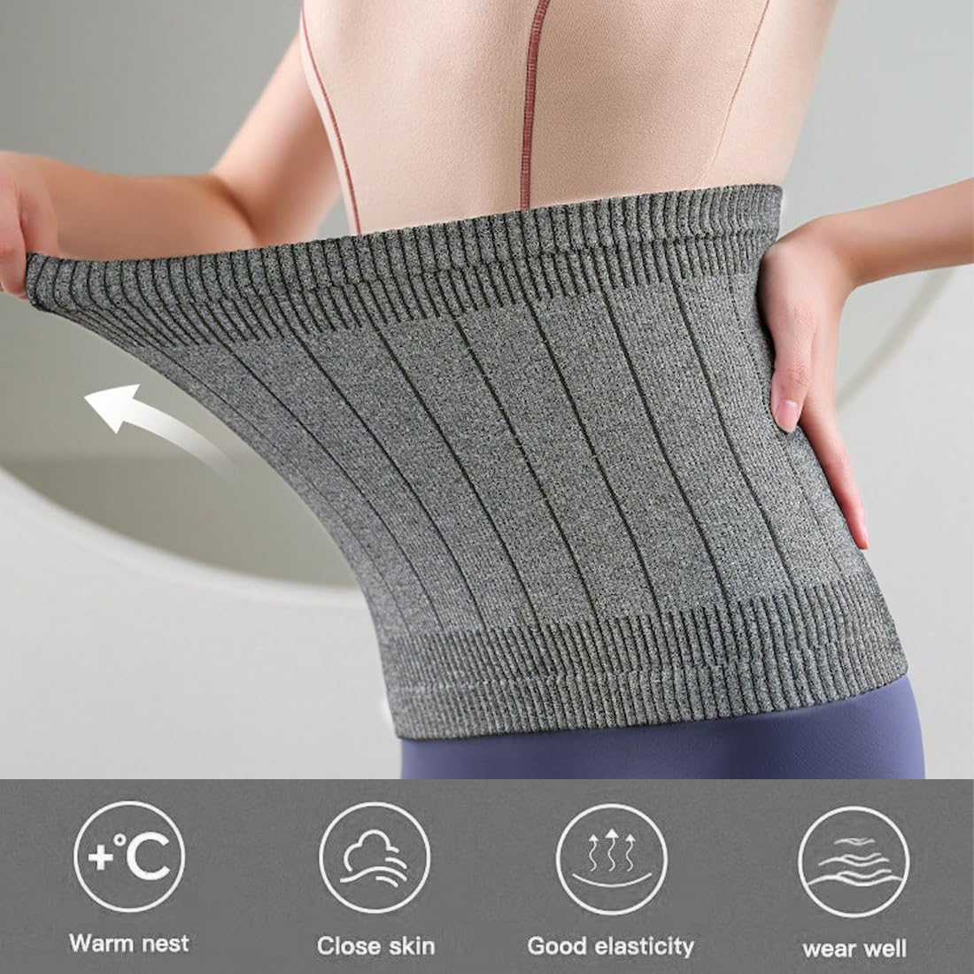 SGERUFZ 1 Unidad Faja Térmica para Mujer, Cinturón Lumbar Elástico, Calentador de Cintura y Cadera, Protector Abdominal para Invierno