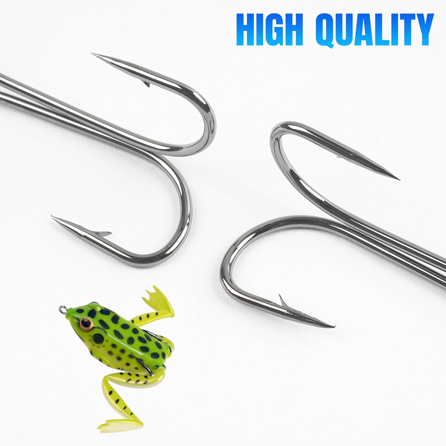 Classic Double Fsihing Hooks, Frog Fly Tying Hooks 3X Strong Open