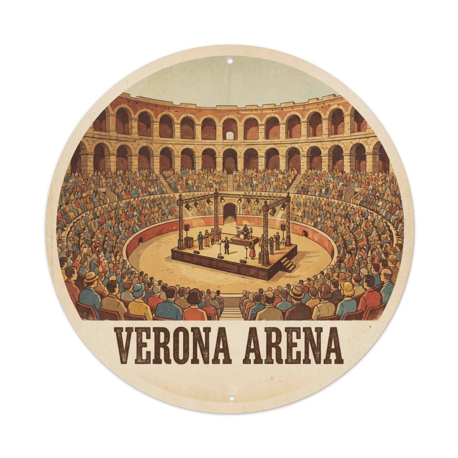 Classic Verona Italy Arena City Landmark Travel Metal Tin Sign
