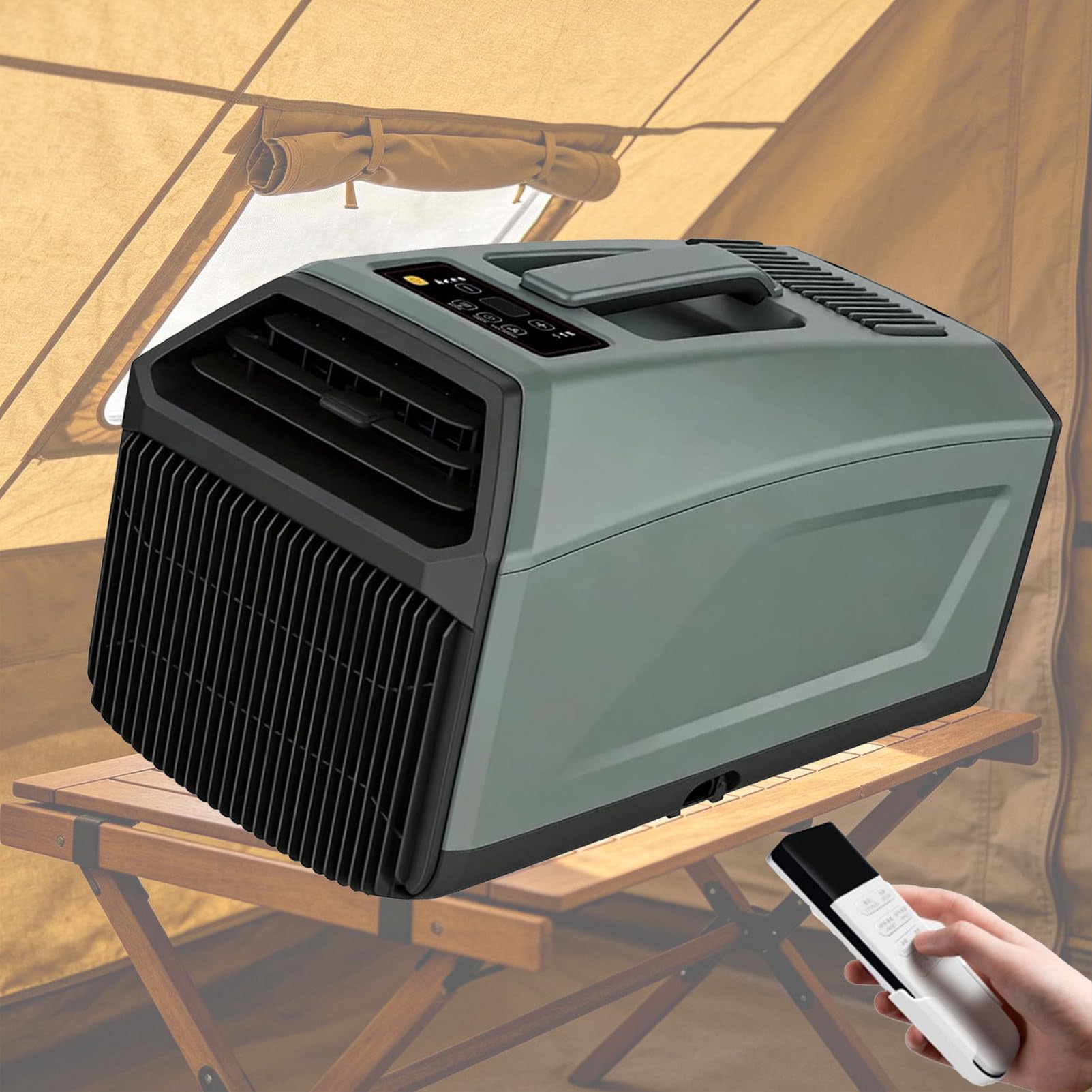 Pvxa 4500BTU/5100BTU Quiet Camping AC, Portable Tent Air Conditioner, Cools up to 86 sq ft, with Timer, Low Power Consumption, for Tents, Truck, RV Outdoor Green-1300W