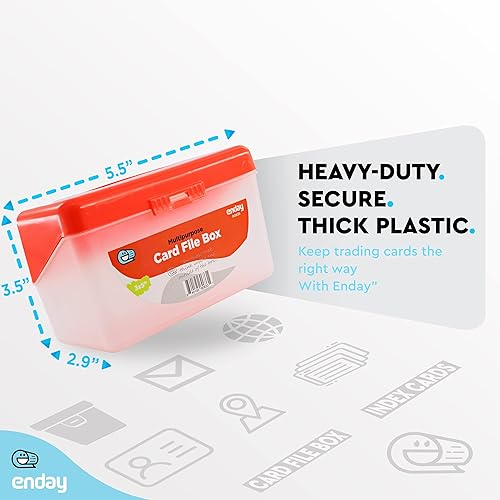 Miniatura 3 de Portatarjetas de índice, color rojo, funda organizadora de tarjetas flash de 3 x 5, fichero de tarjeta de índice apilable con tapa abatible, tarjeta