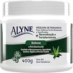 Alyne, Máscara de Tratamento, Para Cabelos, Reconstrução e Fortalecimento, 400 g, Verde