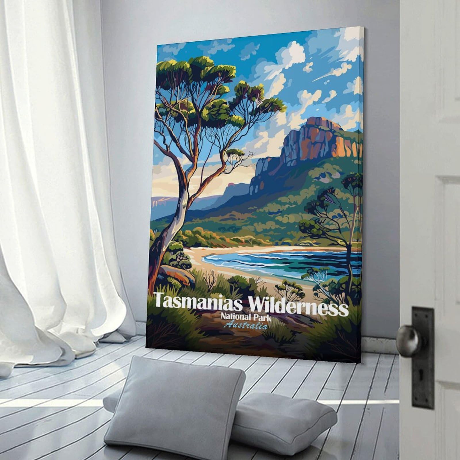 Junmoney Home Decor Wall Art Tasmanian Wilderness National Park Australia, 24x36inch(60x90cm), for Gallery Wall Decor And Room Displays, An Easy Match for Collected Prints