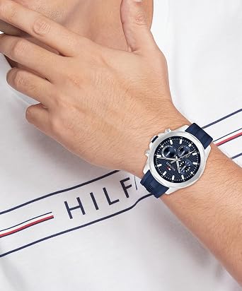 Tommy Hilfiger Analogue Multifunction Quartz Watch for Men with Stainless Steel, Silicone or Leather Strap