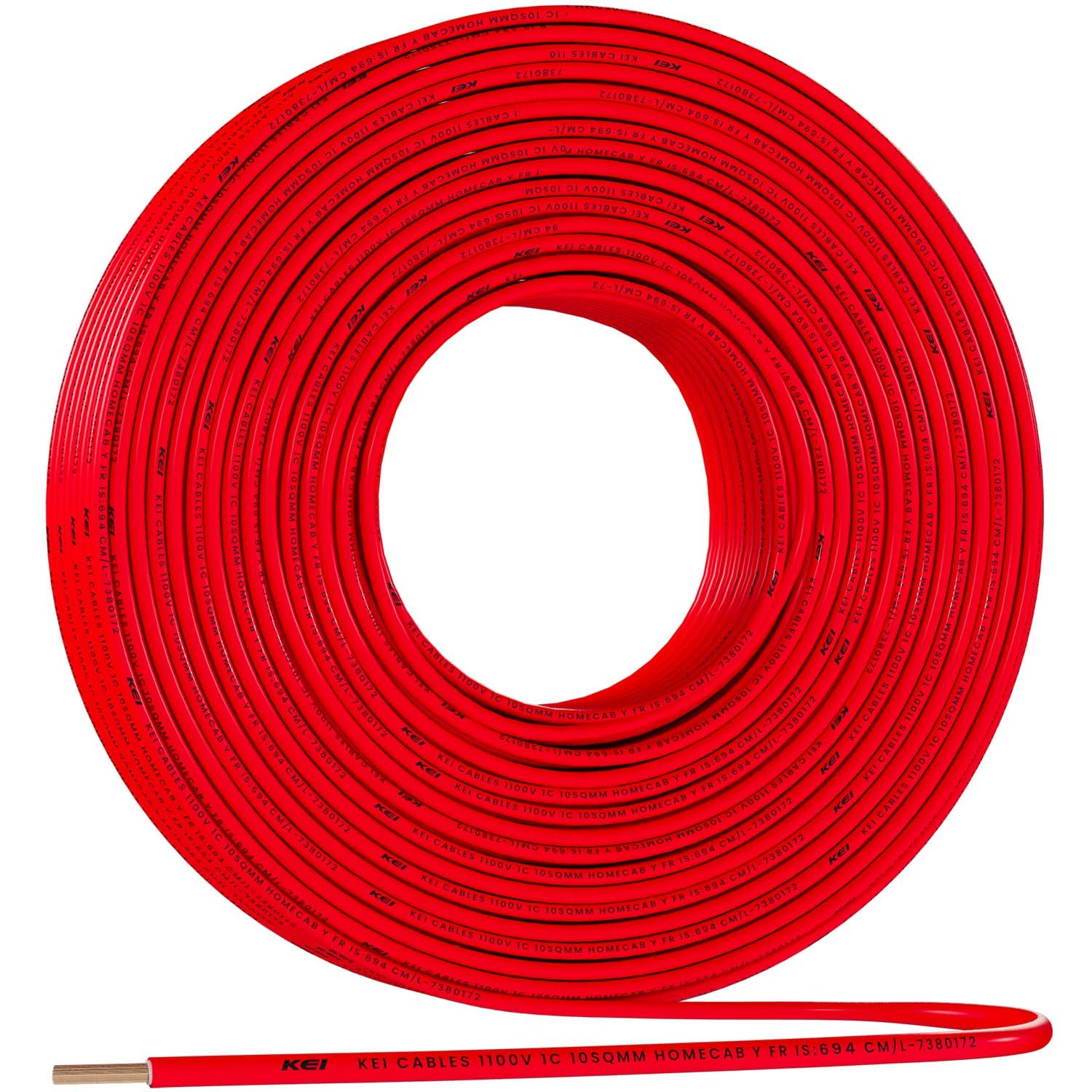 KEI WIRES & CABLES Homecab 2.5 sqmm 1 Core 99.97% Pure Copper Conductor Flame Retardant House Wire PVC Insulated Cable for Domestic & Industrial Electrical Wiring (Red, 90 Meters) — Amazon image 20